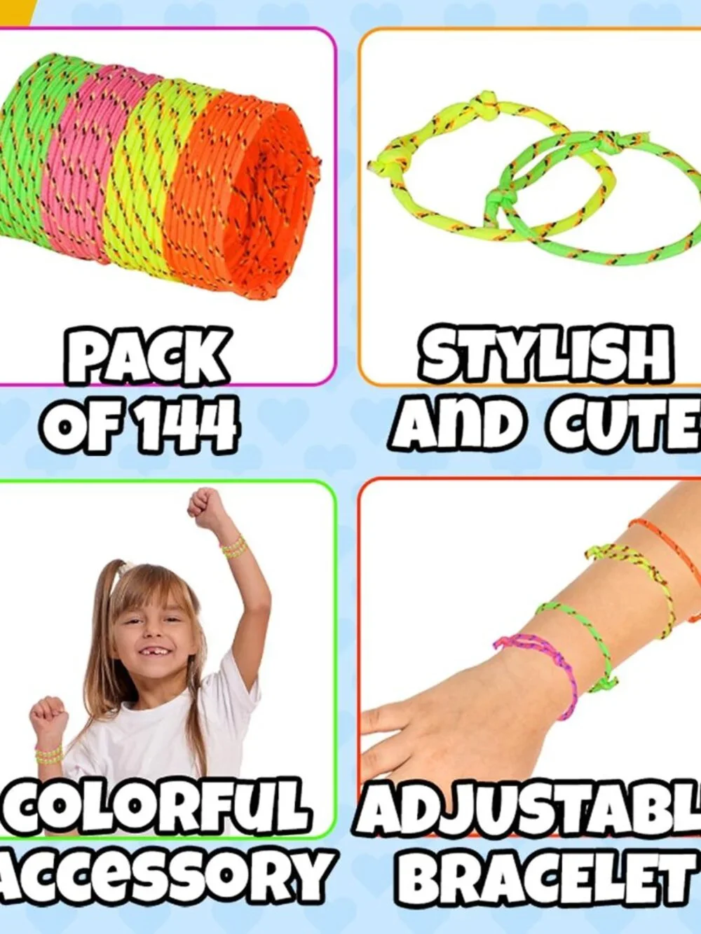 Friendship Bracelets For Kids Birthday Party Favors Pack of 144